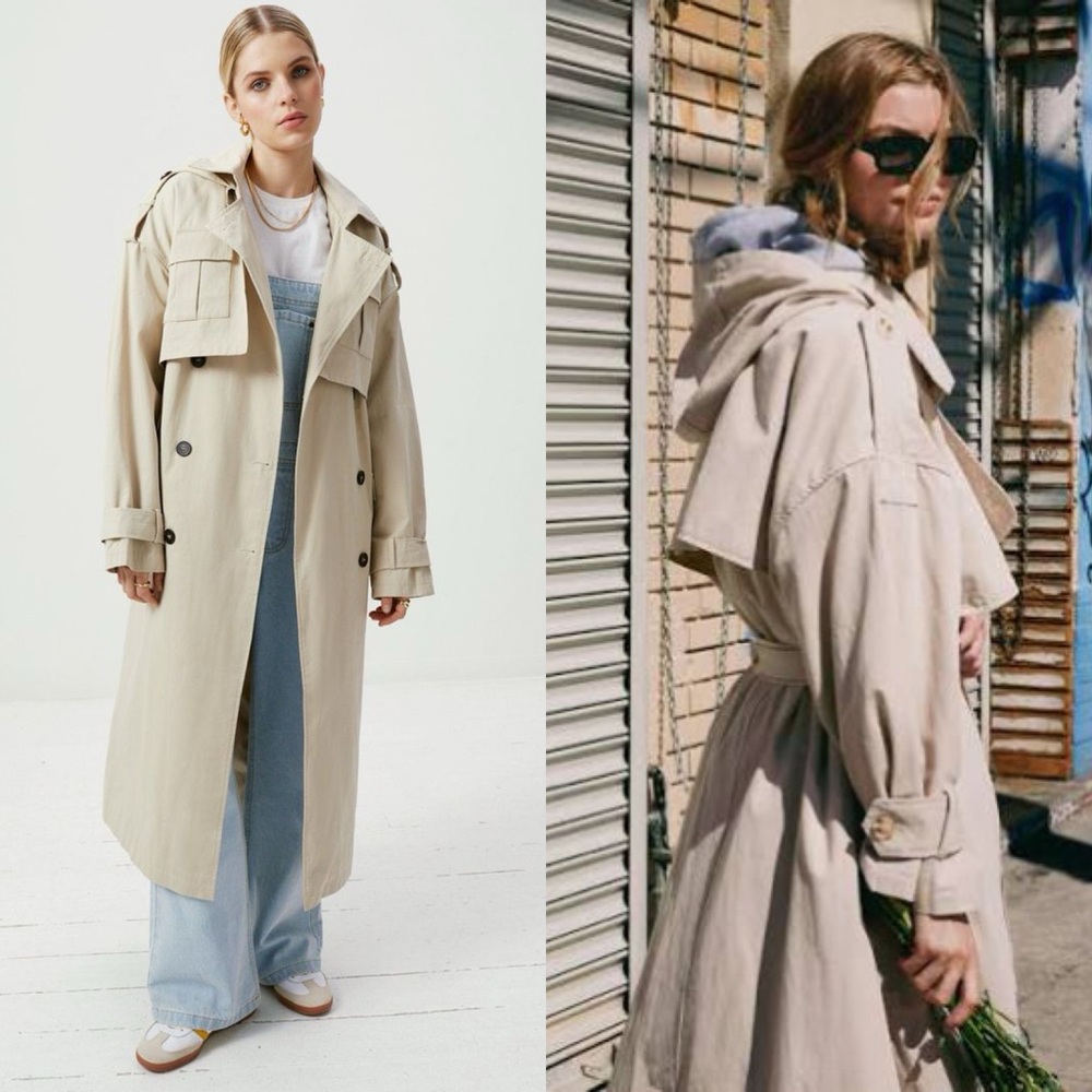 Nasty Gal Cream Trench Coat